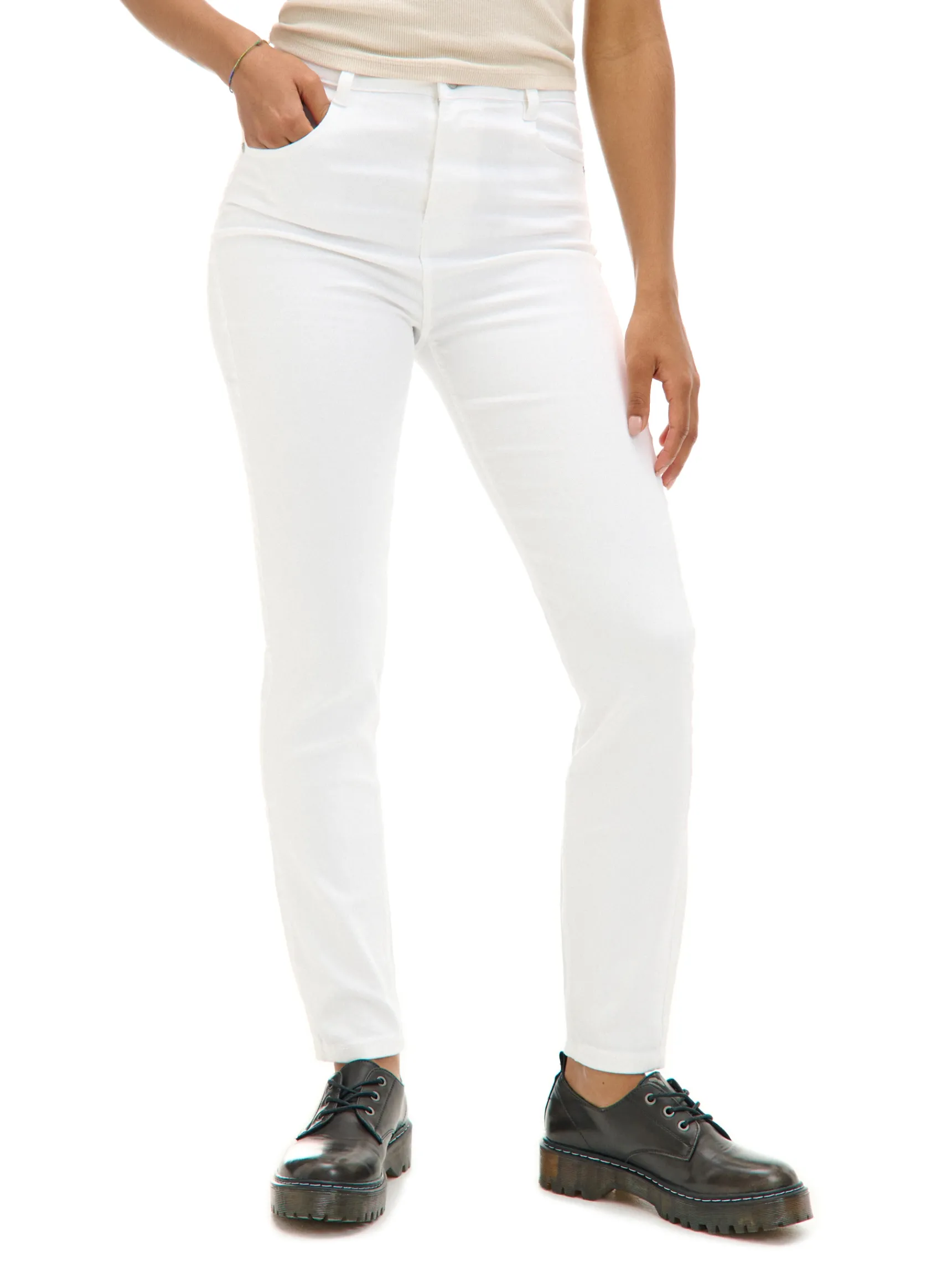 Cropp Białe jeansy skinny | Jeansy