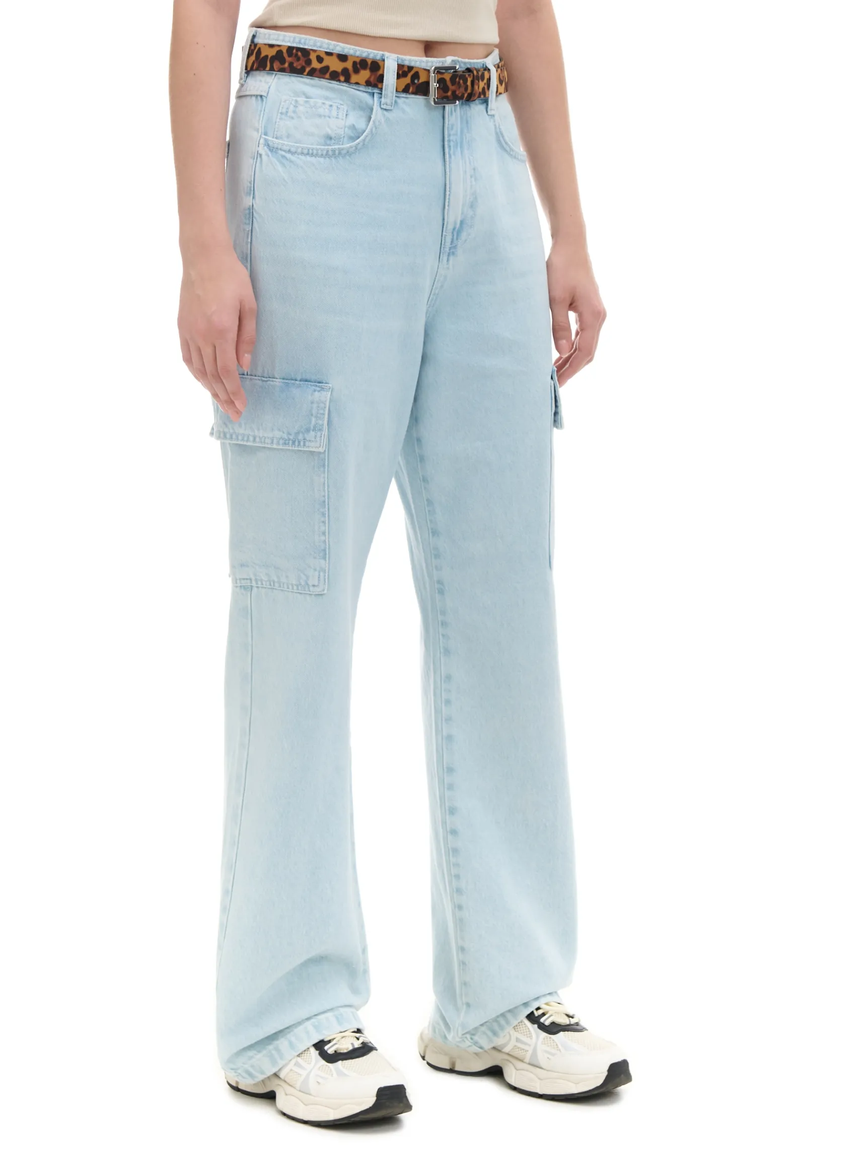 Cropp Błękitne jeansy baggy | Jeansy