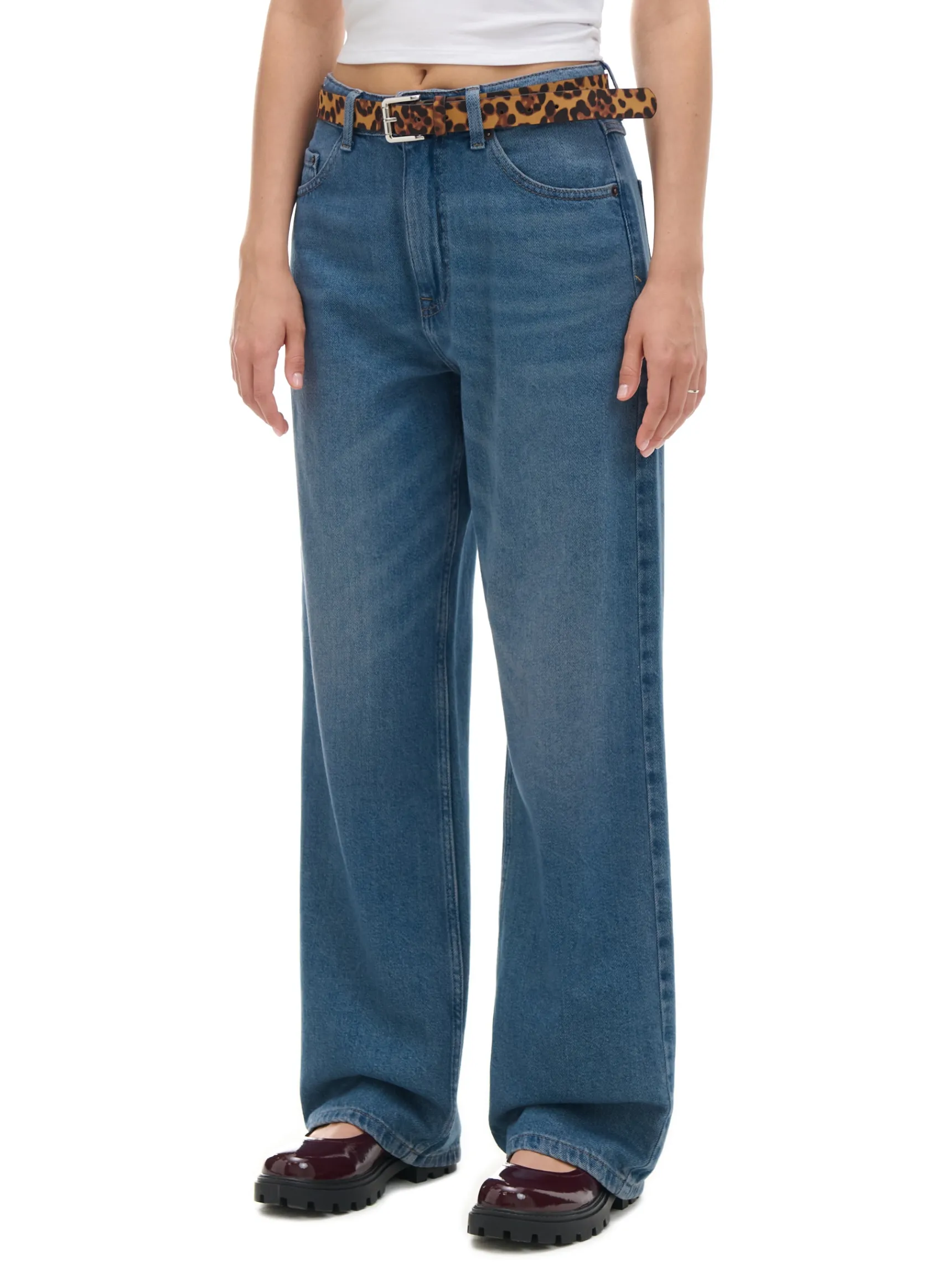 Cropp Ciemnoniebieskie jeansy baggy | Jeansy