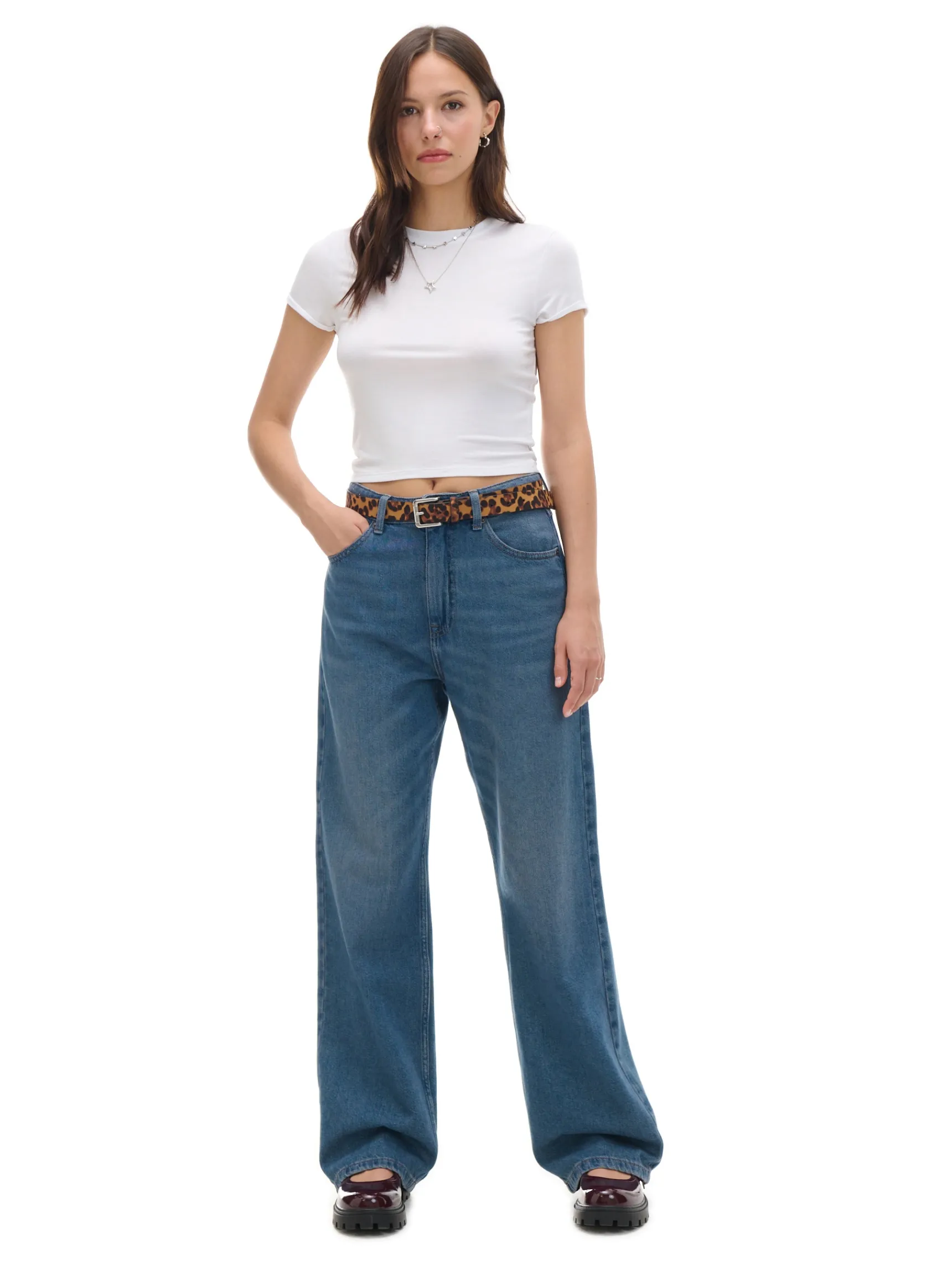 Cropp Ciemnoniebieskie jeansy baggy | Jeansy