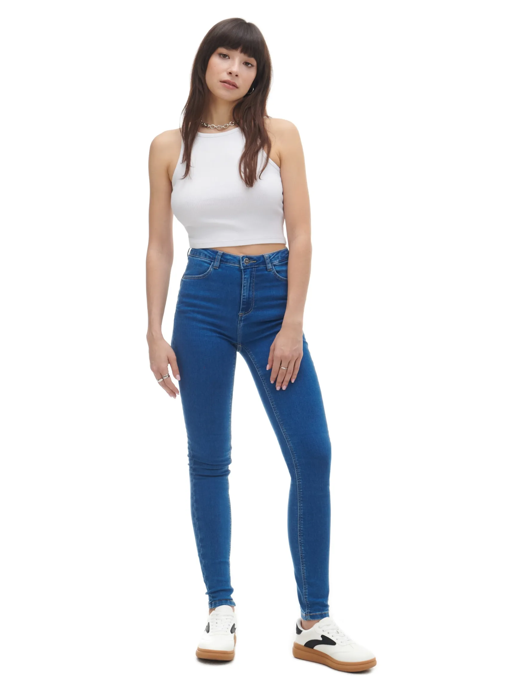 Cropp Ciemnoe jeansy push up TALL | Jeansy