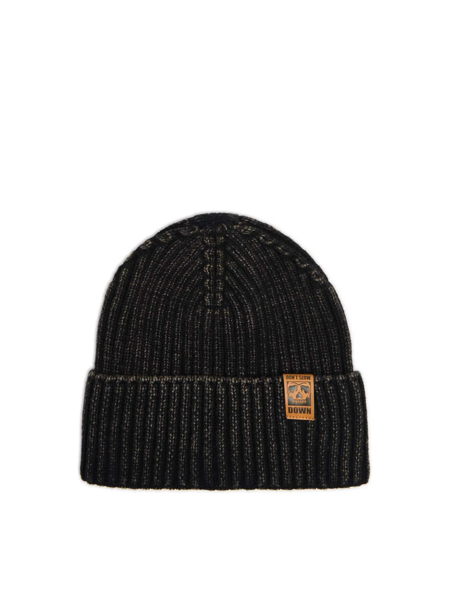 Cropp Czarna czapka beanie z naszywką | Czapki