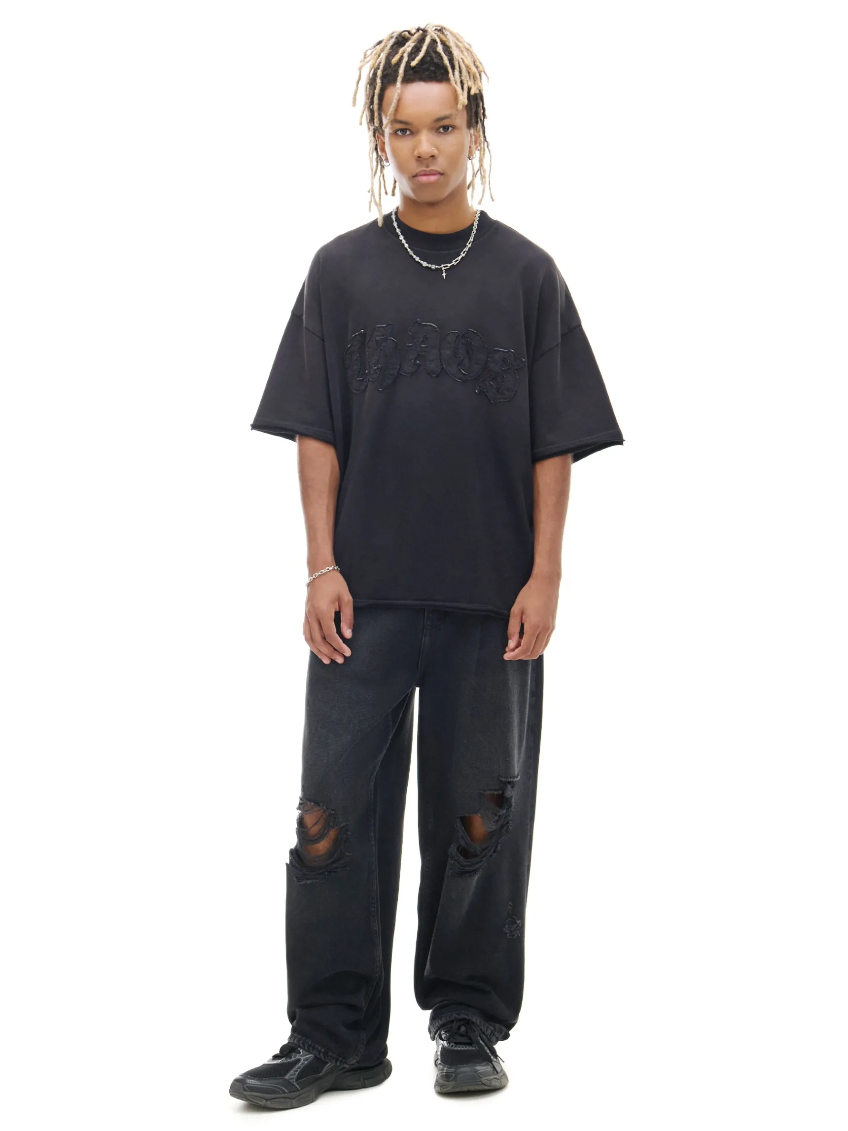 Cropp Czarne jeansy super baggy | Jeansy | Baggy