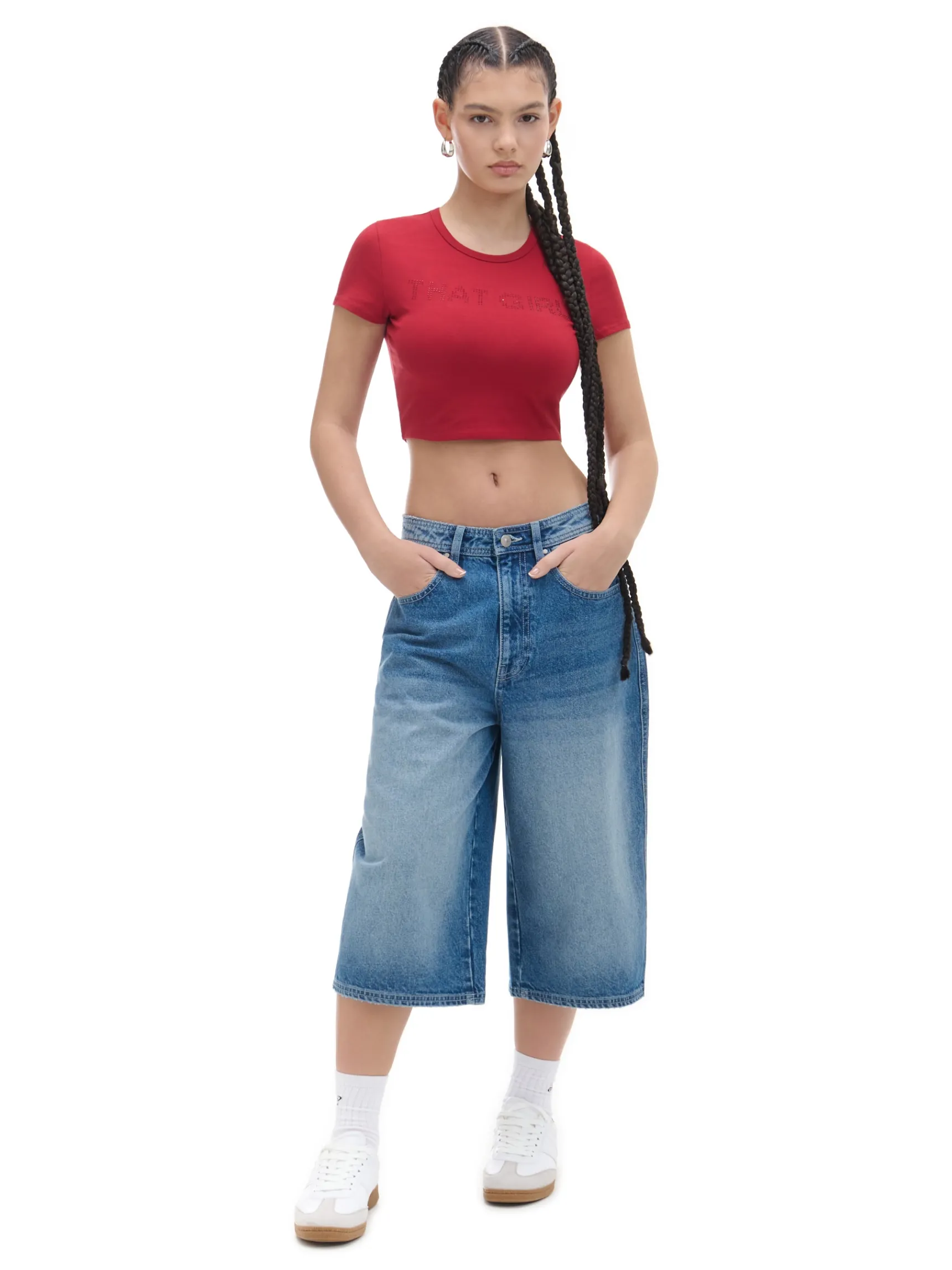 Cropp crop top z cyrkoniami | Koszulki, Topy