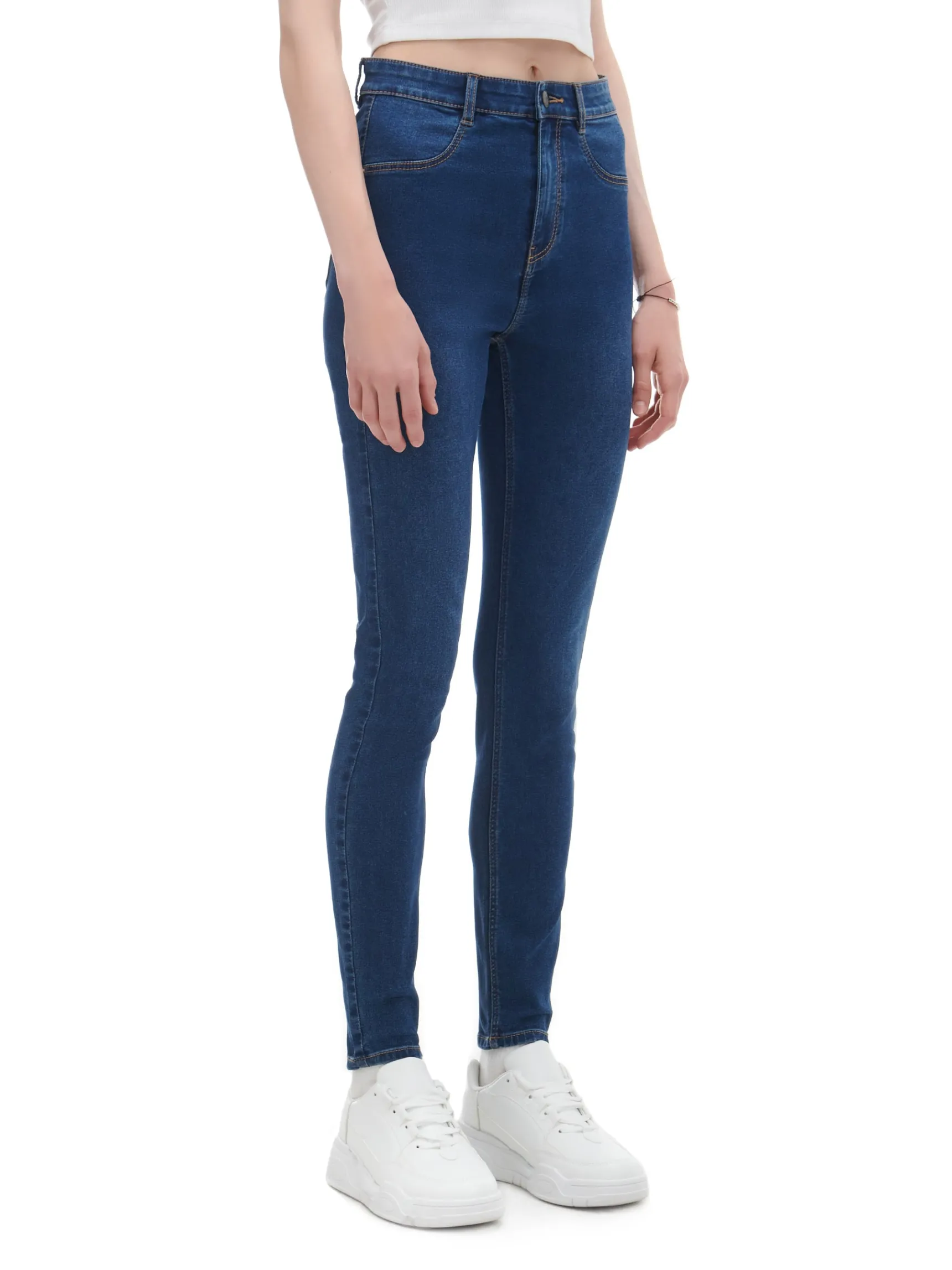 Cropp Granatowe jeansy skinny | Jeansy