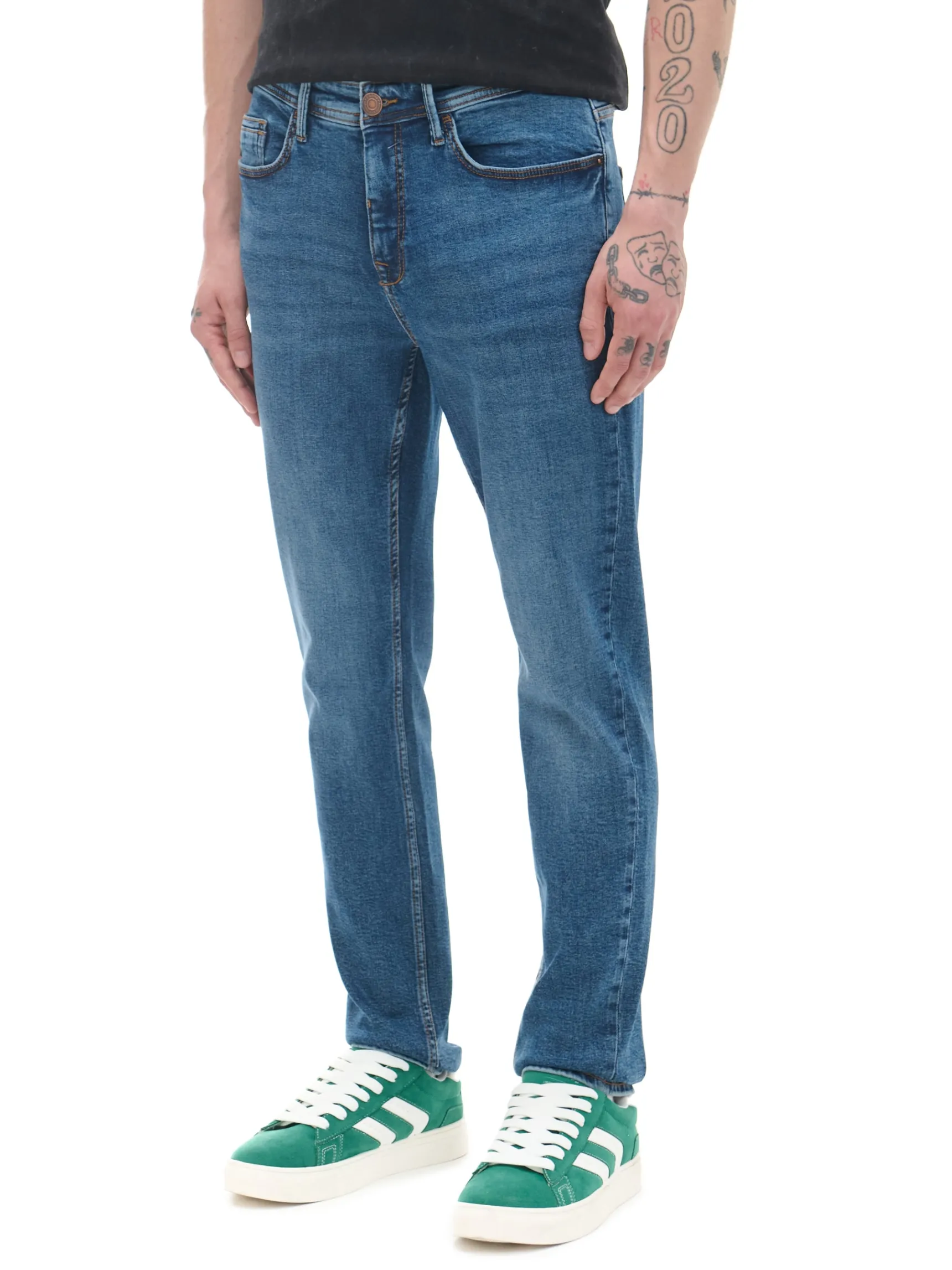 Cropp Granatowe jeansy slim | Jeansy