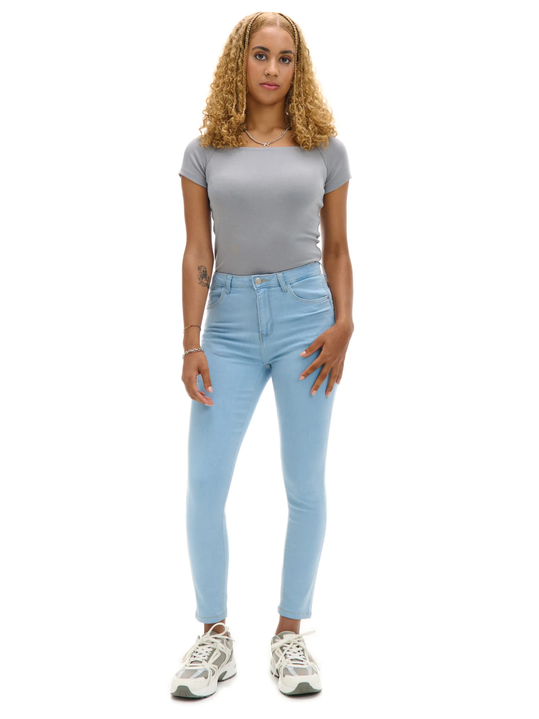 Cropp Jasne jeansy push up PETITE | Jeansy