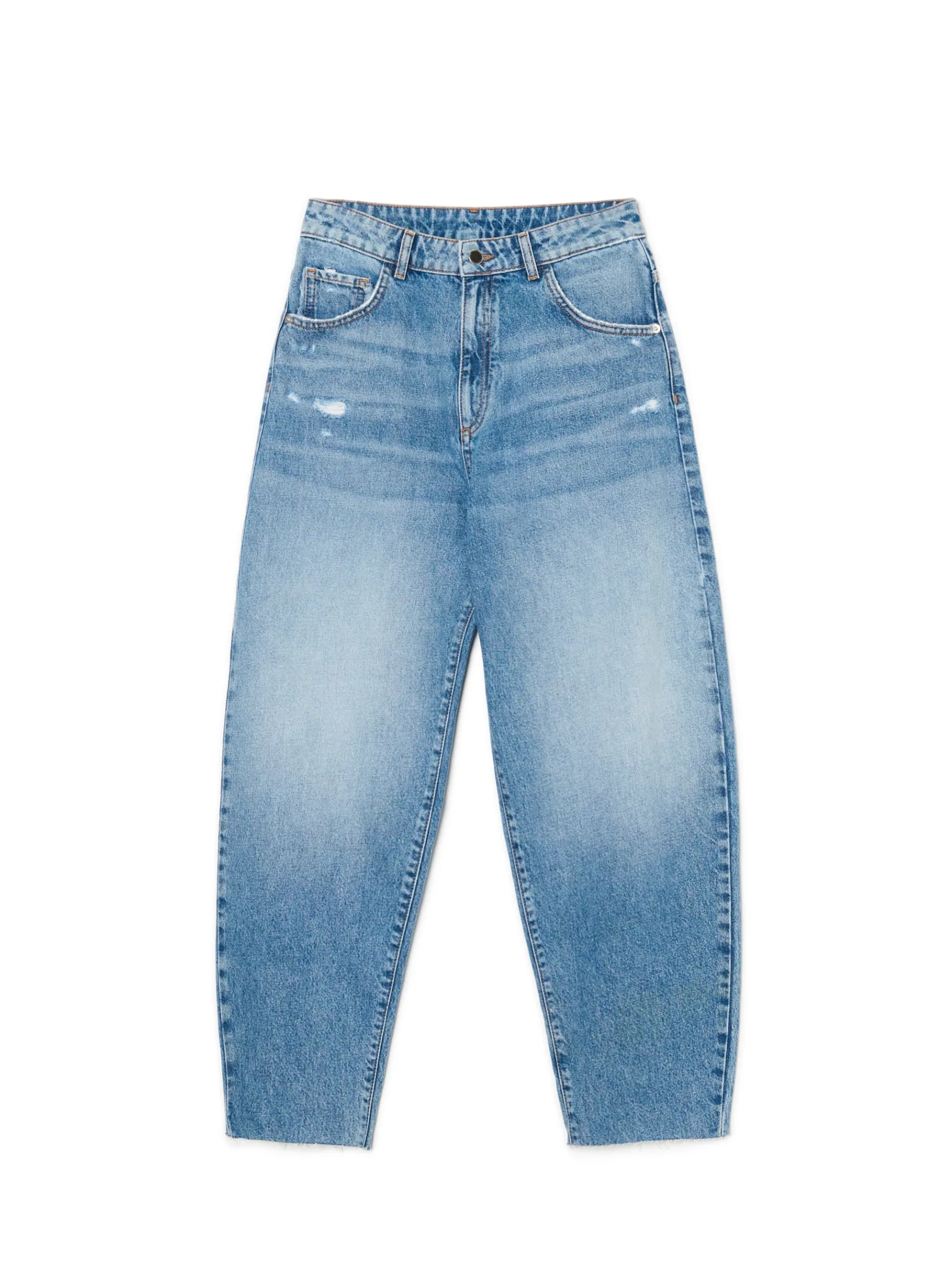 Cropp Jeansy balloon z przetarciami | Jeansy