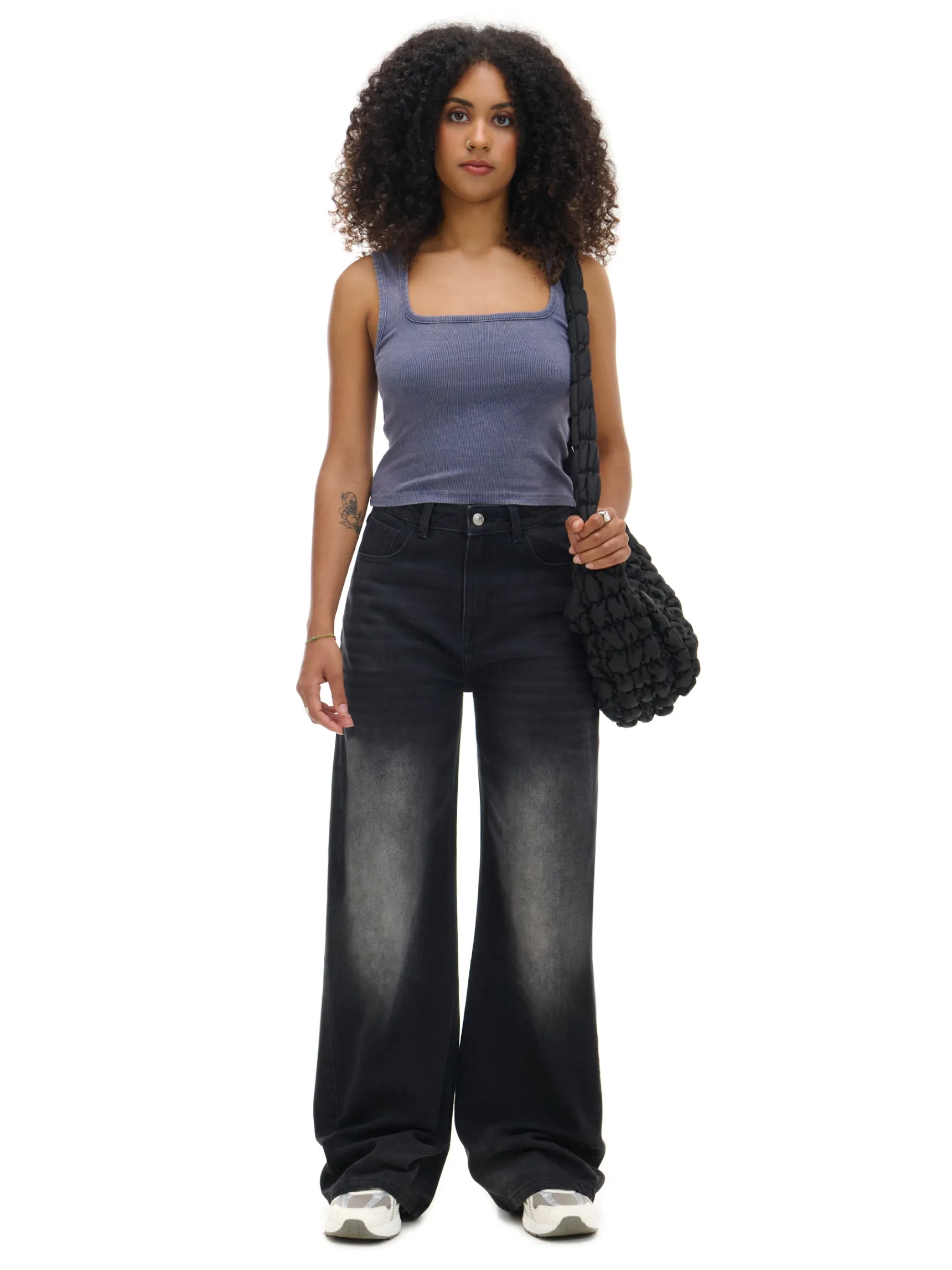 Cropp Jeansy wide leg typu barrel | Jeansy