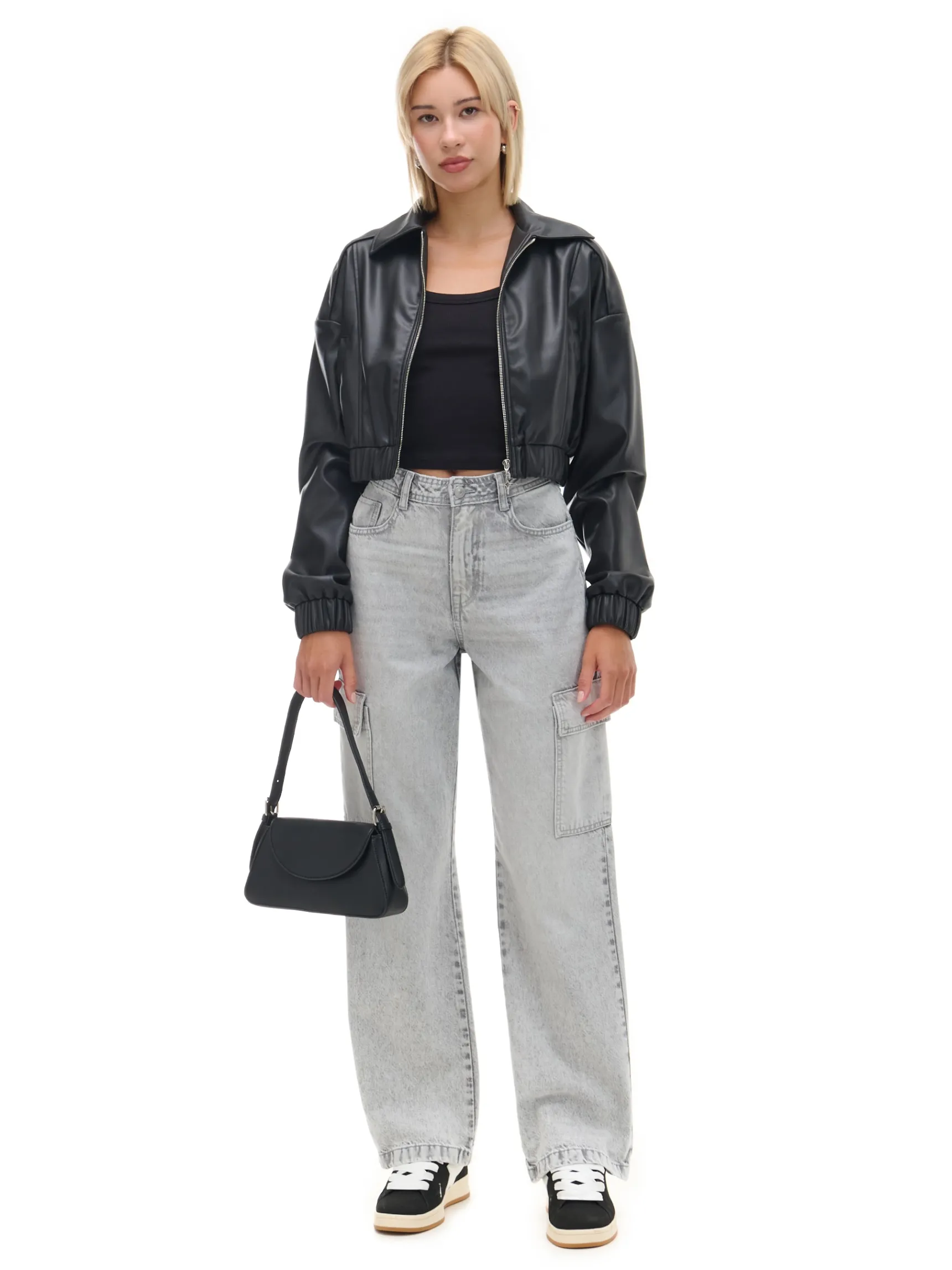 Cropp Szare jeansy baggy | Jeansy