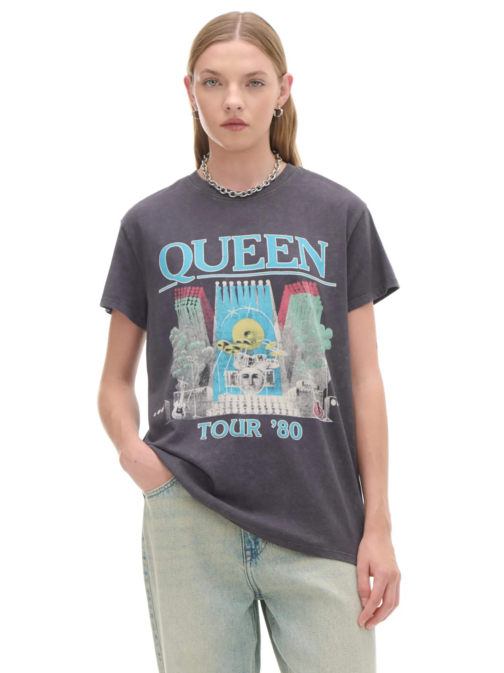 Cropp T-shirt z nadrukiem Queen | Koszulki, Topy